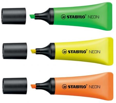 Textmarker Stabilo Neon set 3 culori (p,v,g) Textmarker Stabilo