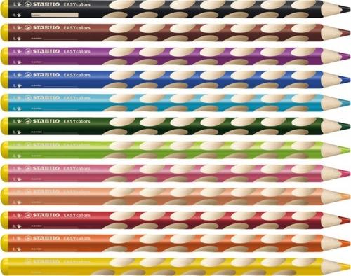 Creioane colorate Stabilo EasyColors pt stangaci 12 culori/set Creioane colorate Stabilo