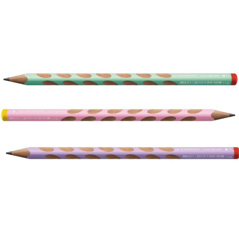 Creioane grafit Stabilo EasyGraph HB pt dreptaci 2 buc/set roz pastelat Creioane grafit Stabilo