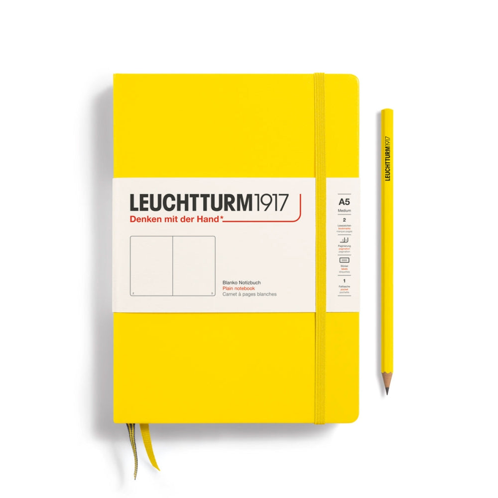 Caiet Leuchtturm1917 , A5, cartonat, 251 pg, foi veline, galben stralucitor