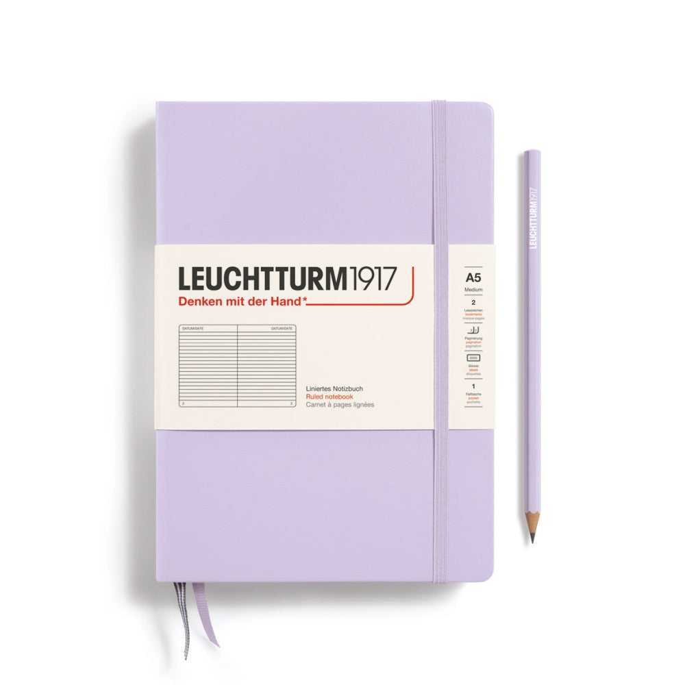 Caiet Leuchtturm1917 Medium, A5, cartonat, 251 pagini, dictando, lila