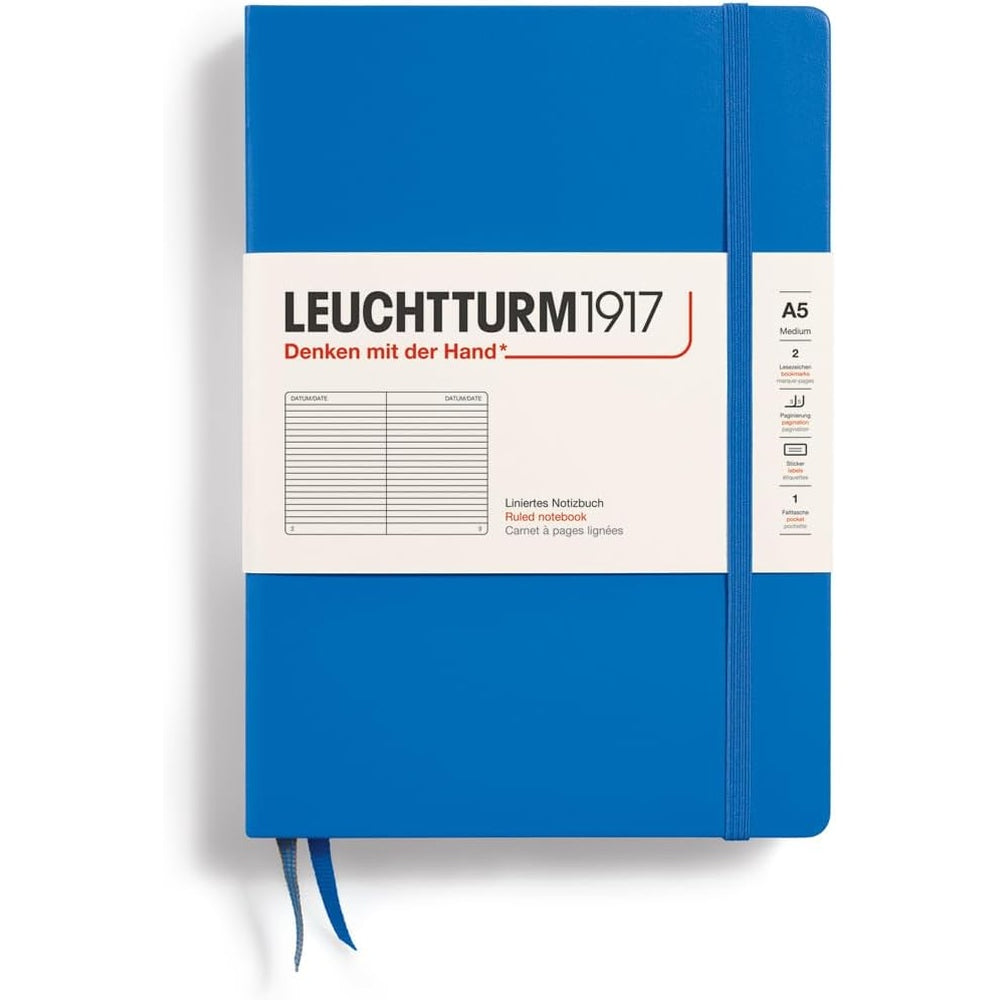 Caiet Leuchtturm1917 Medium, A5, cartonat, 251 pagini, dictando, albastru deschis