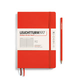 Caiet Leuchtturm1917 Medium, A5, necartonat, 123 pagini, dictando, rosu coral