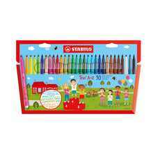 Încarcă imaginea în vizualizatorul Galerie, Carioca Stabilo Trio A - Z, 0.7 mm, 30 culori / set, etui carton
