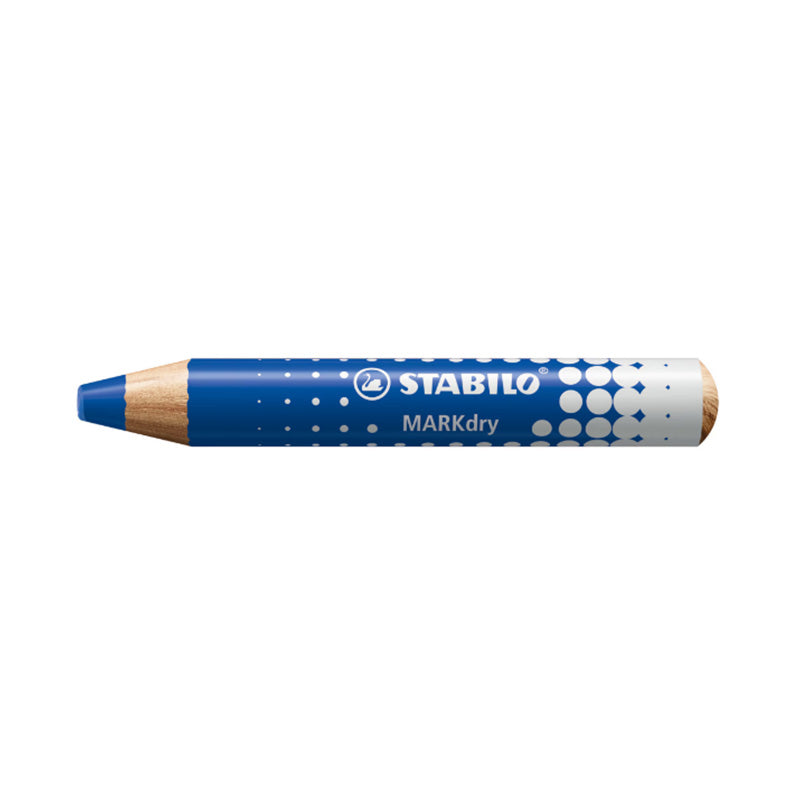 Creioane Stabilo Mark Dry pentru tabla, 4 culori, cu ascutitoare si laveta