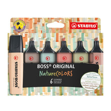 Încarcă imaginea în vizualizatorul Galerie, Textmarker Stabilo Boss Original NatureCOLORS, 6 culori / blister, verde-gri pastel, verde de pamant, negru de pamant, siena, bej, gri warm grey
