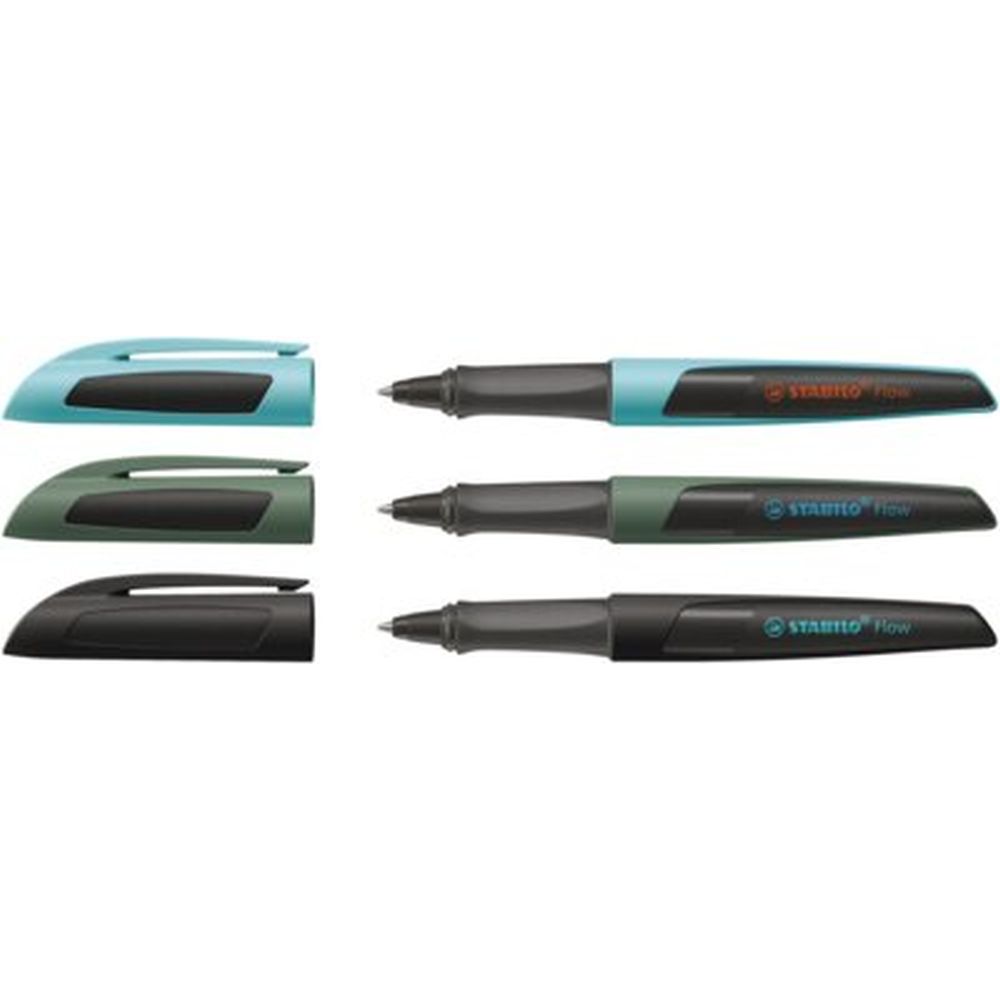 Pix Stabilo Flow, 0.5 mm, M, mina albastra, corp, black, blister