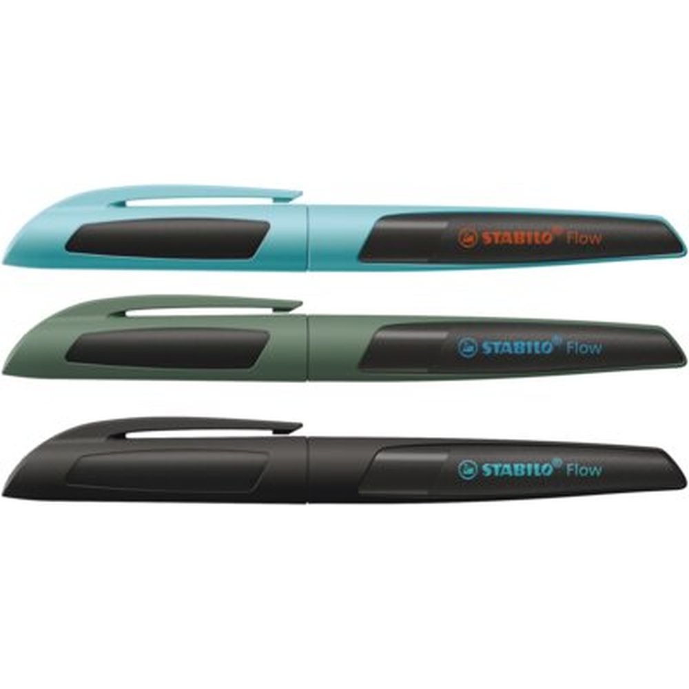 Pix Stabilo Flow, 0.5 mm, M, mina albastra, corp, black, blister