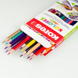 Creioane colorate Kores Kolores Duo, 3 mm, triunghiulare, 12 bucati / set, ascutitoare