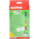 Creioane colorate Kores Jumbo, 5 mm, triunghiulare, 12 bucati / set, ascutitoare, camp pentru nume