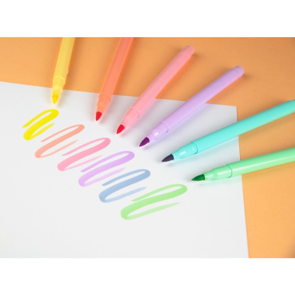 Carioca Pastel Style Kores, varf pensula, 6 culori pastelate/ set