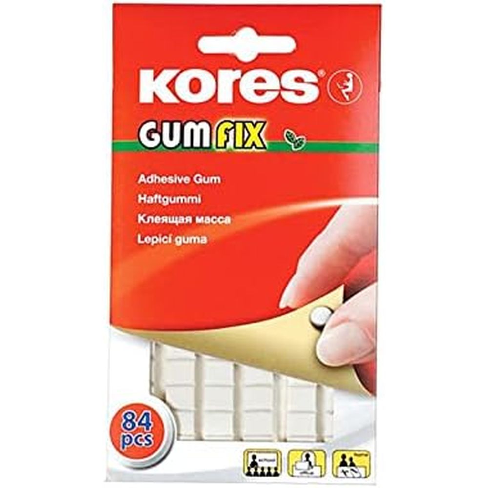 Pastile adezive Kores Gumfix, 50 g, 84 bucati / set