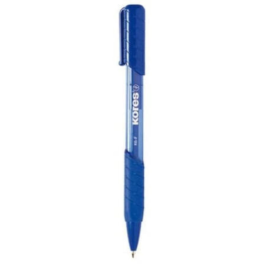 Pix cu mecanism Kores K6, F, 0.7 mm, reincarcabil, albastru