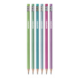 Creion grafit Kores Grafitos Style, HB, cu radiera, 6 bucati / set, corp in culori pastelate