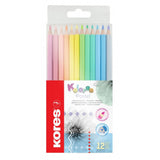 Creioane colorate Kores Kolores Pastel, 3 mm, triunghiulare, 12 culorii / set