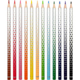 Creioane colorate Kores Magik, 3 mm, triunghiulare, 12 bucati / set, cu mina care se sterge, 1 radiera speciala