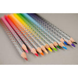 Creioane colorate Kores Magik, 3 mm, triunghiulare, 12 bucati / set, cu mina care se sterge, 1 radiera speciala