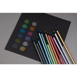 Creioane colorate Kores Kolores Style Metallic, 3 mm, triunghiulare, 12 culori / set