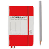 Caiet Leuchtturm1917 Pocket, A6, cartonat, 187 pagini, punctat, rosu