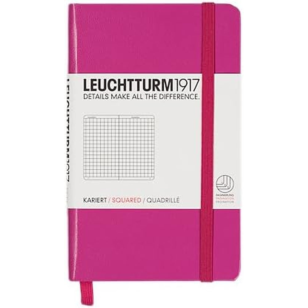 Caiet Leuchtturm1917 Pocket, A6, cartonat, 185 pagini, matematica, roz