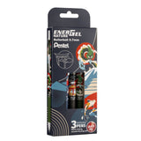 Roller cu gel Pentel EnerGel Nature, 0.7 mm, cu mecanism, albastru, 3 bucati / set, Dark Colours