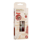 Roller cu gel Pentel EnerGel Nature, 0.7 mm, cu mecanism, albastru, 3 bucati / set, Light Colours