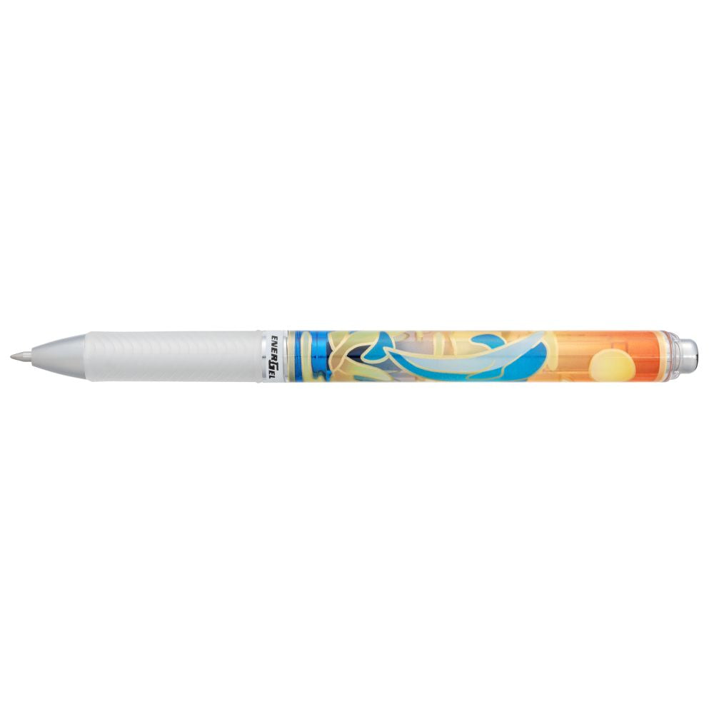 Roller cu gel Pentel EnerGel Marine, 0.7 mm, cu mecanism, albastru, 6 bucati / set