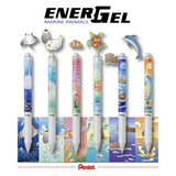 Roller cu gel Pentel EnerGel Marine, 0.7 mm, cu mecanism, albastru, Penguin-Seal