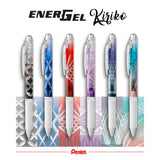 Roller cu gel Pentel EnerGel Kiriko, 0.5 mm, cu mecanism, albastru, Kikutsunagi