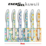 Roller cu gel Pentel EnerGel Kawaii, 0.5 mm, cu mecanism, albastru, Waku-Kaku
