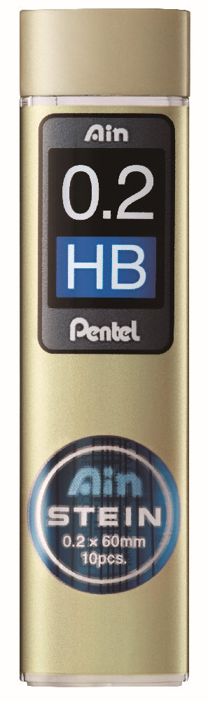Mine creion mecanic Pentel Ain Stein, 0.2 mm, HB, 10 bucati / set