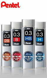 Mine creion mecanic Pentel Ain Stein, 0.3 mm, 2B, 15 bucati / set