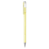 Roller cu gel Pentel Hybrid Milky, 0.8 mm, fara mecanism, galben pastel