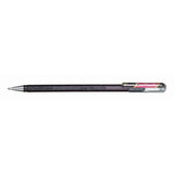 Roller cu gel Pentel Hybrid Duo Metallic, 1 mm, fara mecanism, corp transparent, scris negru / rosu metalizat