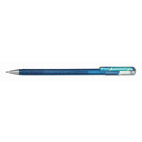Roller cu gel Pentel Hybrid Duo Metallic, 1 mm, fara mecanism, corp transparent, scris albastru / verde metalizat