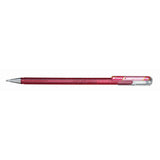 Roller cu gel Pentel Hybrid Duo Metallic, 1 mm, fara mecanism, corp transparent, scris roz / roz metalizat