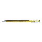 Roller cu gel Pentel Hybrid Duo Metallic, 1 mm, fara mecanism, corp transparent, scris auriu
