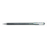 Roller cu gel Pentel Hybrid Duo Metallic, 1 mm, fara mecanism, corp transparent, scris argintiu