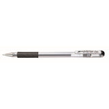 Roller cu gel Pentel Hybrid Grip, 0.6 mm, fara mecanism, corp transparent, grip negru
