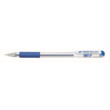 Roller cu gel Pentel Hybrid Grip, 0.6 mm, fara mecanism, corp transparent, grip albastru
