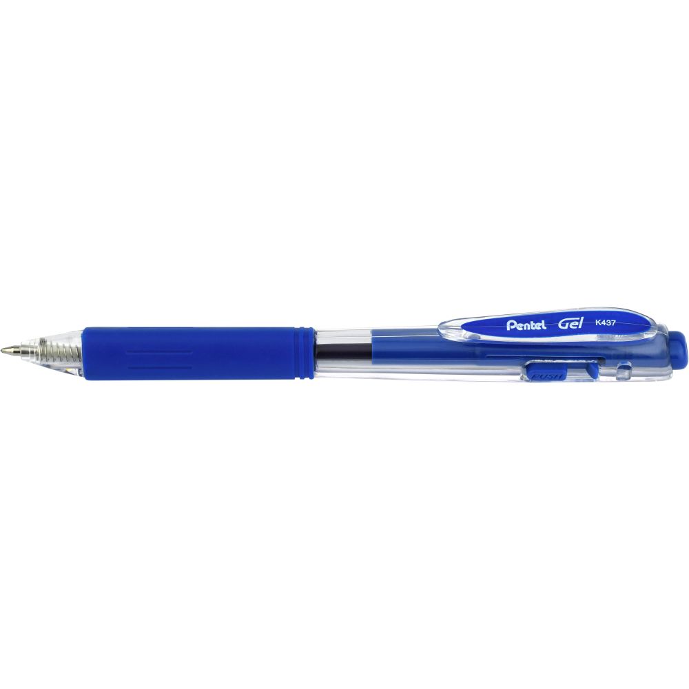 Roller cu gel Pentel Wow!Gel, 0.7 mm, cu mecanism, albastru