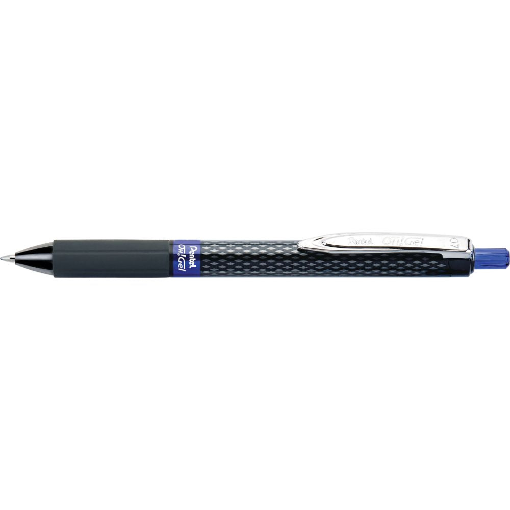 Roller cu gel Pentel OH!Gel, 0.7 mm, cu mecanism, albastru