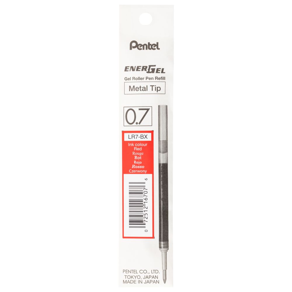 Rezerva gel roller Pentel EnerGel, 0.7 mm, rosu