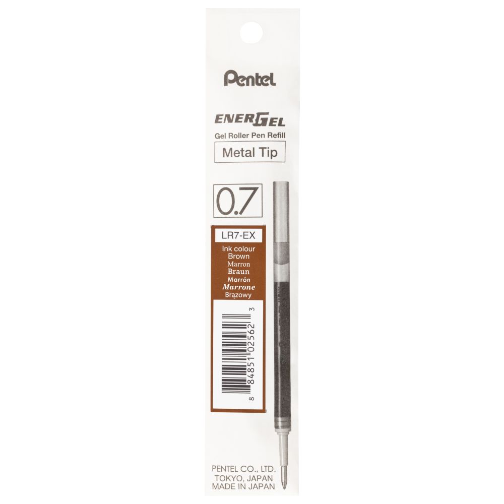 Rezerva gel roller Pentel EnerGel, 0.7 mm, maro