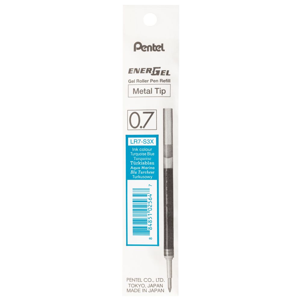 Rezerva gel roller Pentel EnerGel, 0.7 mm, turquoise