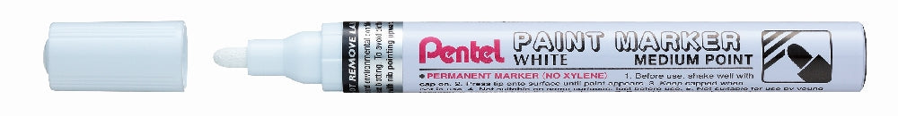 Marker permanent Pentel Paint Marker MMP10, 4.5 mm, cu vopsea, alb