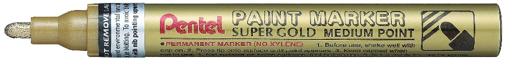 Marker permanent Pentel Paint Marker MMP10, 4.5 mm, cu vopsea, auriu