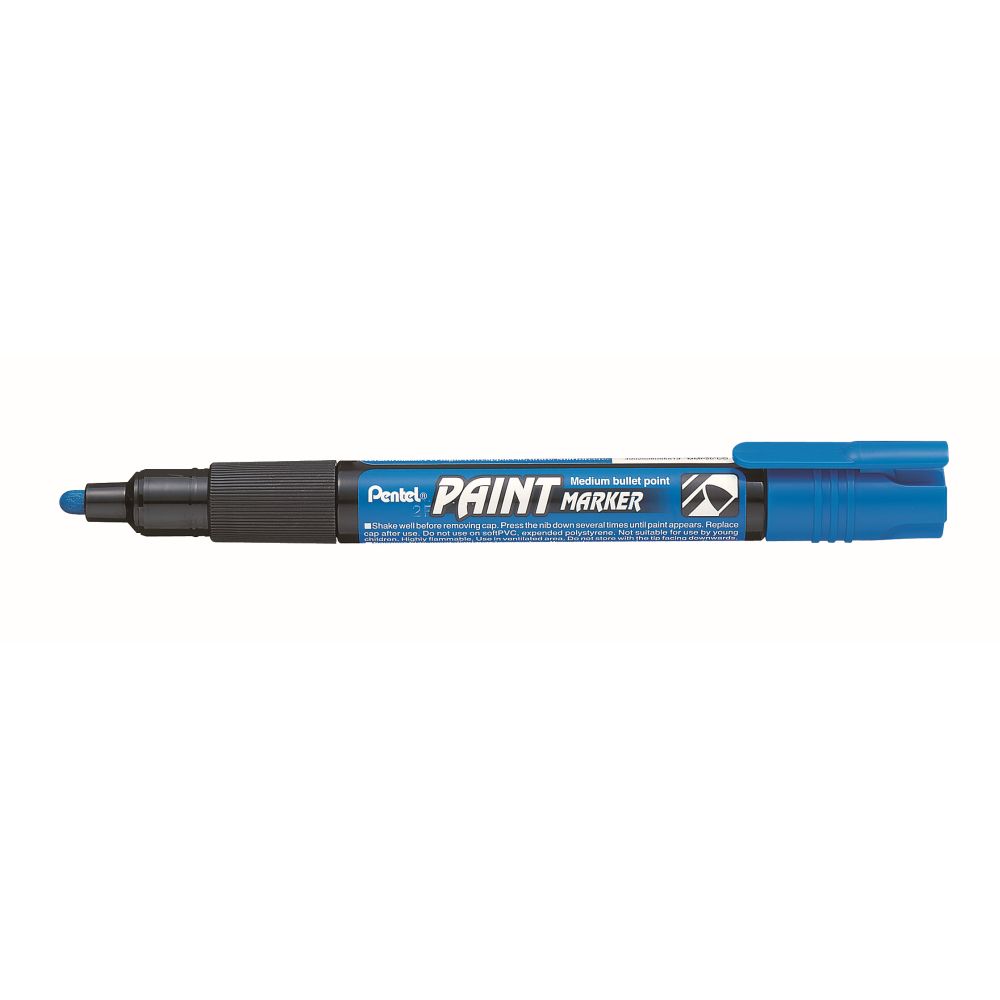 Marker permanent Pentel Paint Marker MMP20, 4 mm, cu vopsea, albastru