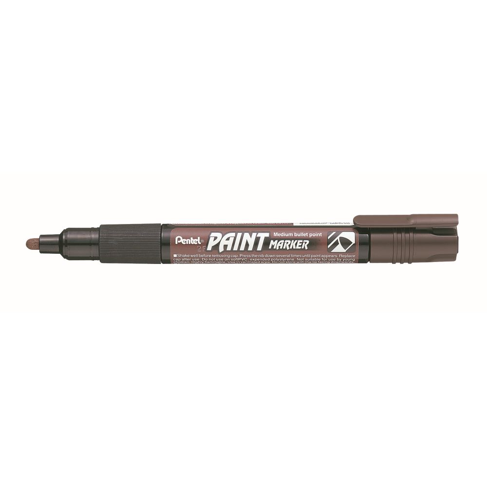 Marker permanent Pentel Paint Marker MMP20, 4 mm, cu vopsea, maro