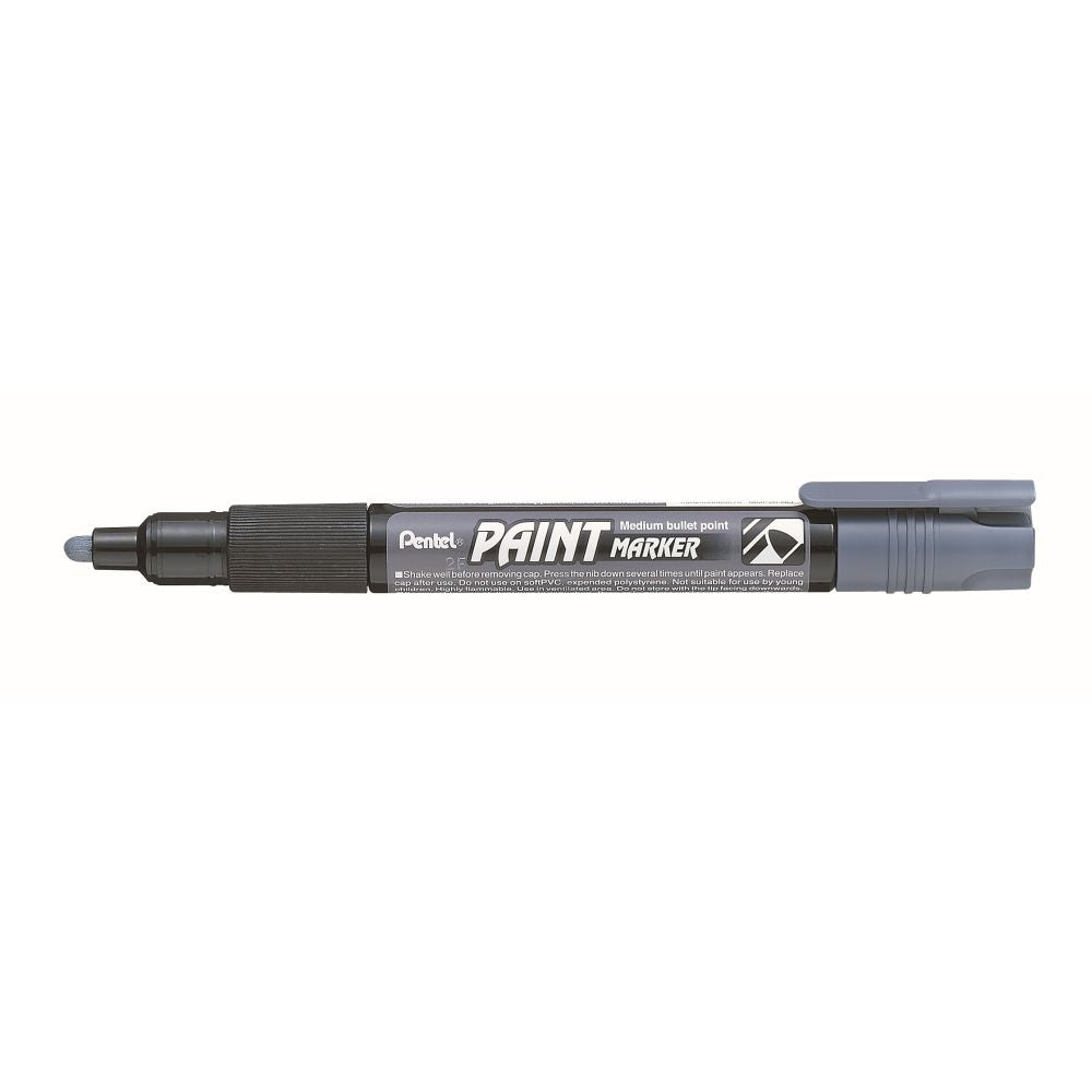 Marker permanent Pentel Paint Marker MMP20, 4 mm, cu vopsea, gri